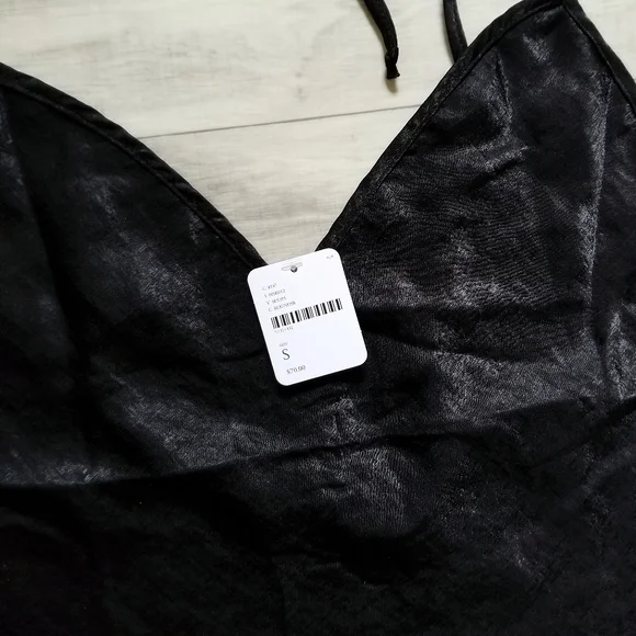 NWT Free People Tie Strap Slip Dress in Black - Picture 9 of 14